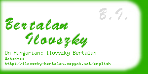 bertalan ilovszky business card